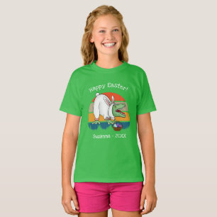 Kinder retro T-Rex in paasbunny Costume Egg Hunt T-shirt