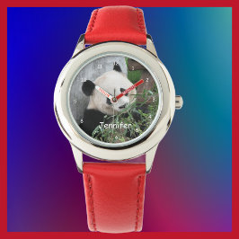 Kinder reuzenpanda horloge, rode band horloge