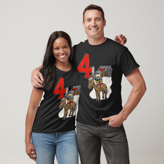 Kinder Ridder Verjaardagskasteel en Nummer T-shirt (Unisex)