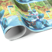 Kinder Riding ATV All Terrain Vehicle on Road Cadeaupapier (Rol Hoek)