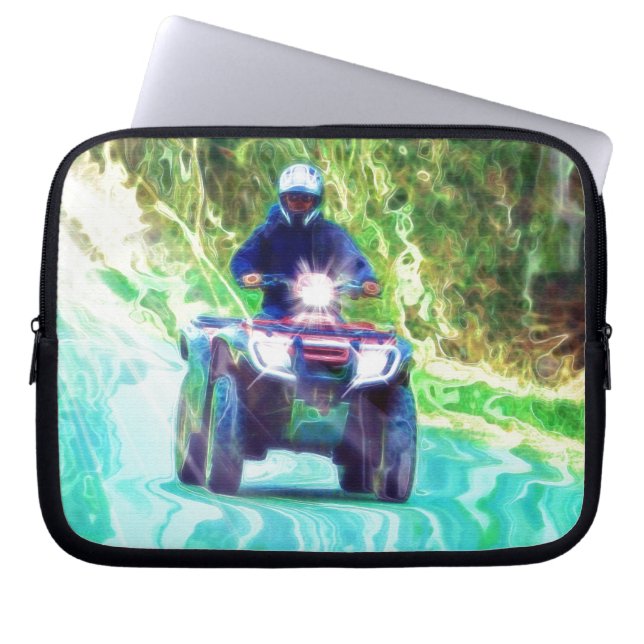 Kinder Riding ATV All Terrain Vehicle on Road Laptop Sleeve (Voorkant)
