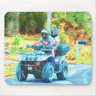 Kinder Riding ATV All Terrain Vehicle on Road Muismat