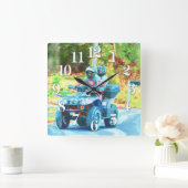 Kinder Riding ATV All Terrain Vehicle on Road Vierkante Klok (Huis)