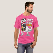 Kinder ringdrager saurus Shirt tux t rex bruiloft (Voorkant volledig)