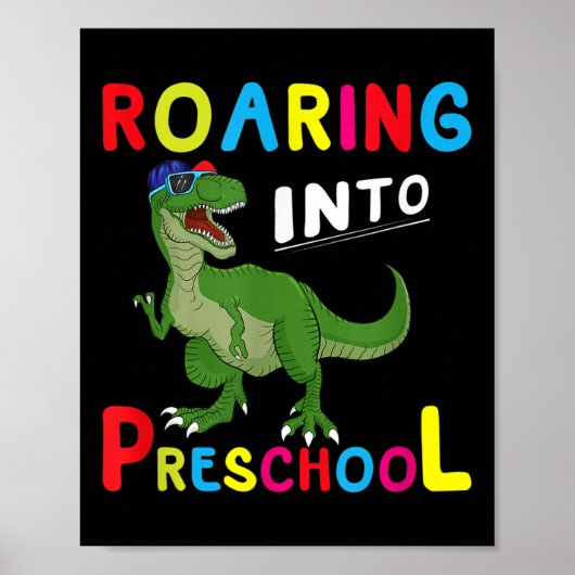 Kinder - Roaring Into Preschool - Dinosaur T-Rex P Poster (Voorkant)