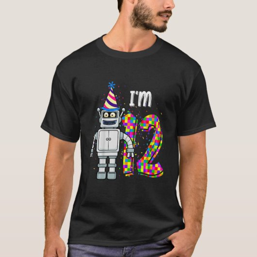 Kinder Robot Ik ben 12 jaar oude Robotische Wetens T-shirt (Voorkant)