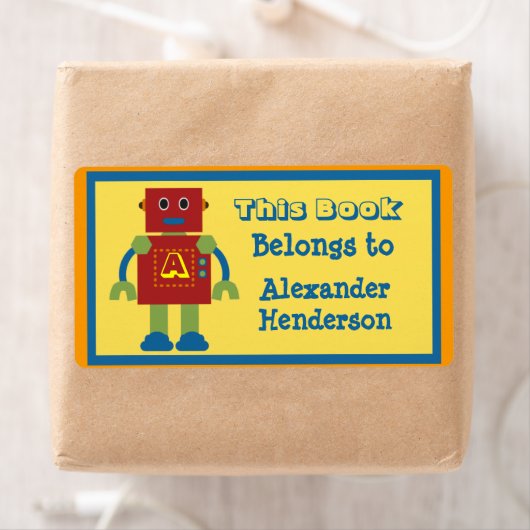 Kinder Robot Monogram Boek Sticker (Insitu)