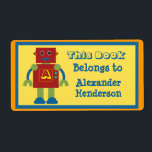 Kinder Robot Monogram Boek Sticker<br><div class="desc">Schattigee sticker met kleurrijk robotmotief voor kinderen om hun speelgoed,  games of boeken te labelen. Personaliseer het met uw gewenste monogram en naam in de gemakkelijke zazzle teksteditor. Gedeeltelijk creëer met CU toegestane graphics (c) Jodiann Cates en Rhonda op shoppe@eyeinspire.com.</div>