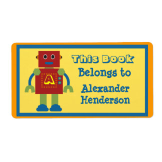 Kinder Robot Monogram Boek Sticker