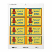 Kinder Robot Monogram Boek Sticker (Full Sheet)