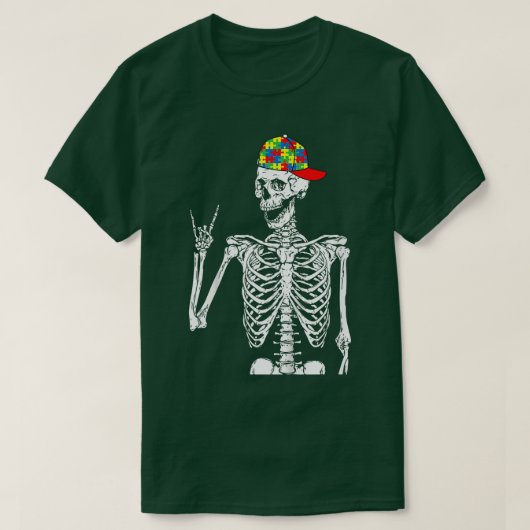 Kinder Rock N Roll Skeleton Hand Autism Awareness  T-shirt (Design voorkant)