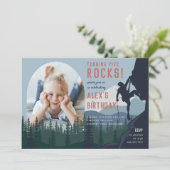 Kinder rockbeklimming Foto Birthday Party Kaart (Staand voorkant)