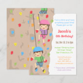 Kinder rockbeklimming op Birthday Party Kaart (Voorkant / Achterkant)