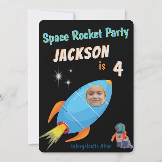 Kinder Rocket Birthday Kaart (Voorkant)