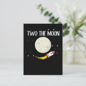 Kinder Rocket Moon 2e verjaardag Astronaut 2 jaar  Briefkaart (Staand voorkant)