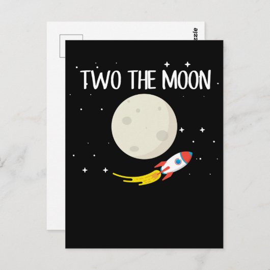 Kinder Rocket Moon 2e verjaardag Astronaut 2 jaar  Briefkaart (Voorkant / Achterkant)