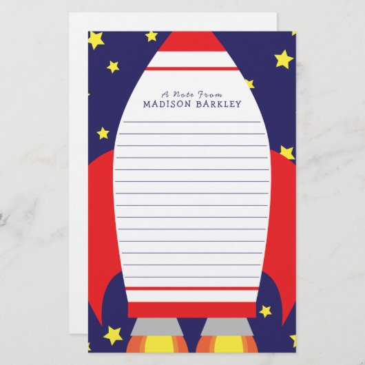 Kinder Rocket Shiket Cute Briefpapier (Voorkant / Achterkant)