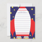 Kinder Rocket Shiket Cute Flat Briefpapier kaarten (Voorkant)