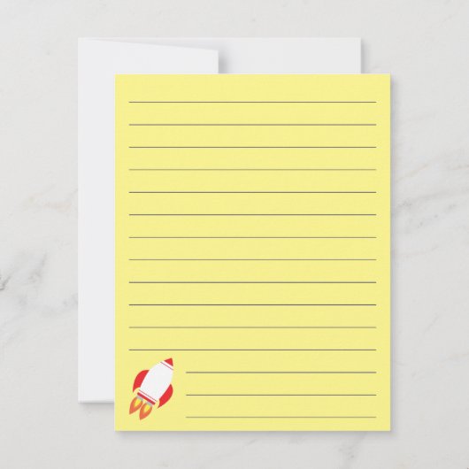 Kinder Rocket Shiket Cute Flat Briefpapier kaarten (Achterkant)