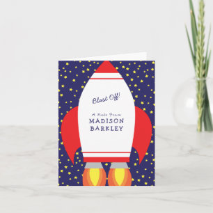Kinder Rocket Ship Cute Briefpapier kaarten Notitiekaartje