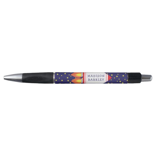 Kinder Rocket Ship Cute Pens met naam Pen (Voorkant)