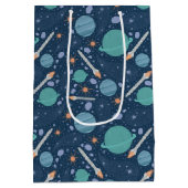 Kinder Rocket Ship Jupiter Saturn Planet Stars Medium Cadeauzakje (Achterkant)