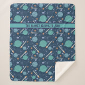 Kinder Rocket Ship Jupiter Saturn Planet Stars Sherpa Deken (Voorkant)