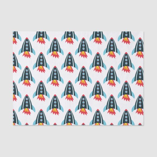 Kinder Rocket Space Pattern Tissuepapier (Voorkant)