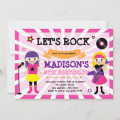 Kinder rockparty-uitnodiging kaart (Voorkant)