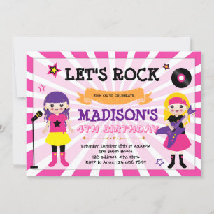 Kinder rockparty-uitnodiging kaart
