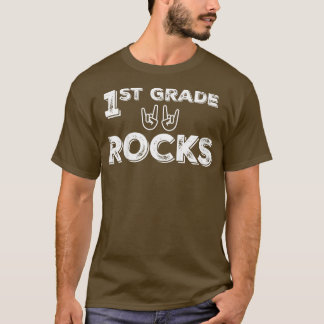 Kinder Rocks in eerste graad Terug naar Schoolgraf T-shirt