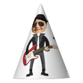 Kinder 🎸🤣 Rockstar Verjaardag Gitaar Funky Fun Feesthoedjes (Voorkant)