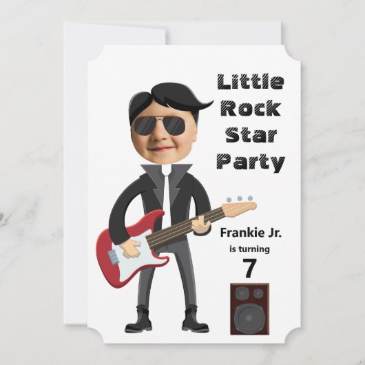 Kinder 🎸🤣 Rockstar Verjaardag Gitaar Funky Fun Kaart (Voorkant)