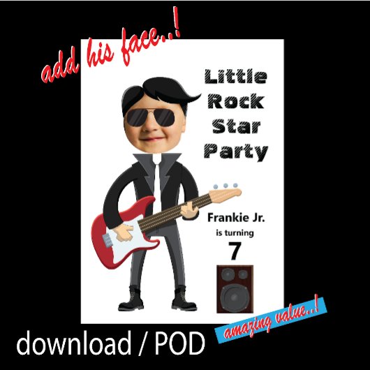 Kinder 🎸🤣 Rockstar Verjaardag Gitaar Funky Fun Kaart