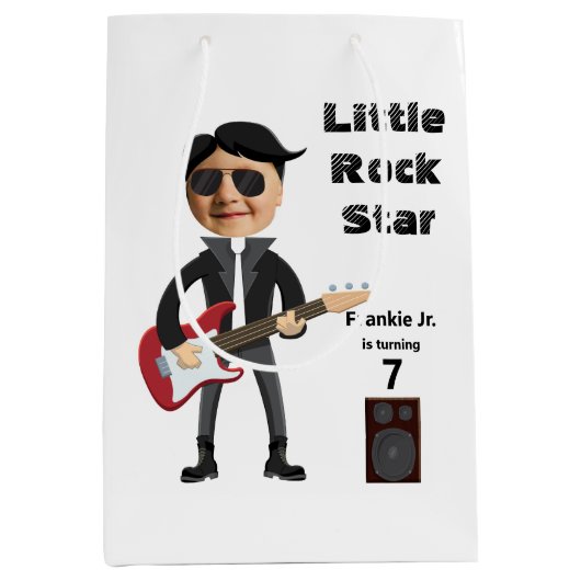 Kinder 🎸🤣 Rockstar Verjaardag Gitaar Funky Fun Medium Cadeauzakje (Voorkant)