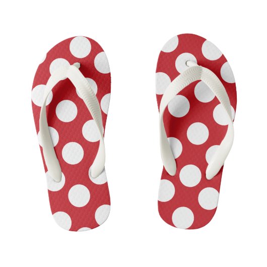 Kinder rode en witte Polka Dot Teenslippers (Voetbed)