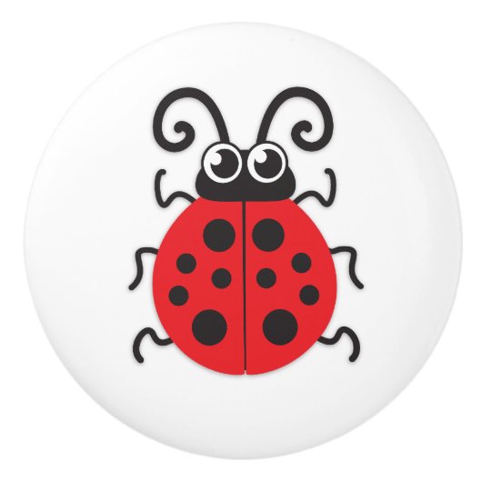 Kinder rode ladybug ladybird insect grafische deur keramische knop (Voorkant)