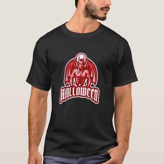 Kinder rode meisjes halloween workout duivel hallo t-shirt (Voorkant)