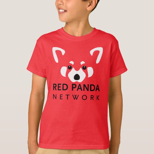 Kinder Rode Panda Shirt Rood (Voorkant)