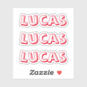 Kinder rode Sticker voor aangepaste naam (Vel)