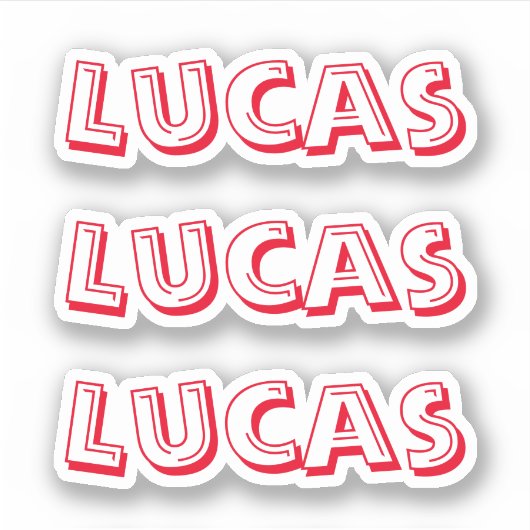 Kinder rode Sticker voor aangepaste naam (Voorkant)