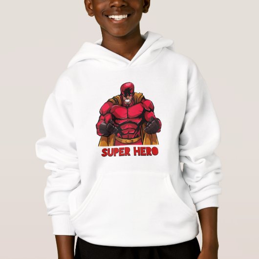 Kinder Rode Superheld Pullover Hoodie♧♧♧♧ (Voorkant)