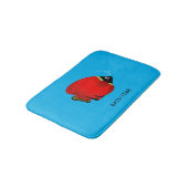 Kinder rode vis op blauw badmat (Gekanteld)