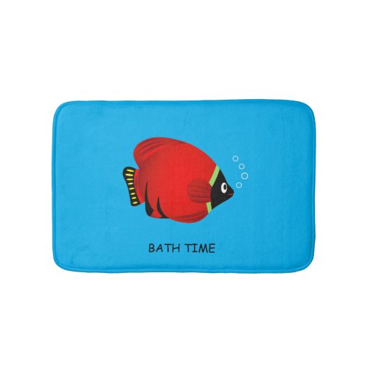 Kinder rode vis op blauw badmat (Voorkant)