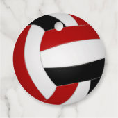 kinder rode zwarte volleybal verjaardagsfeestje bedankjes labels (Achterkant)