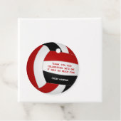 kinder rode zwarte volleybal verjaardagsfeestje bedankjes labels (In situ)