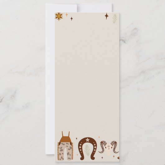 Kinder Rodeo Cowboy Rustiek Western Aankondiging (Achterkant)