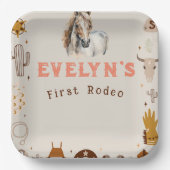 Kinder Rodeo Cowboy Rustiek Western Papieren Bordje (Voorkant)