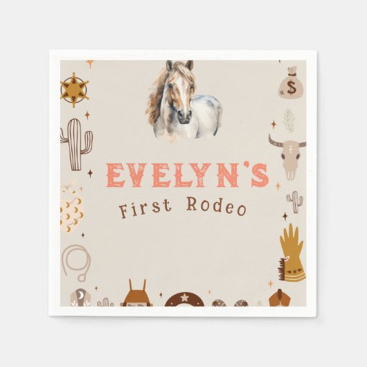 Kinder Rodeo Cowboy Rustiek Western Servet (Voorkant)