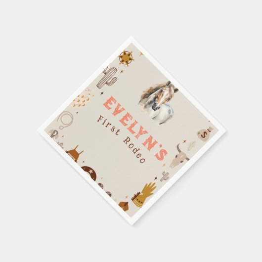 Kinder Rodeo Cowboy Rustiek Western Servet (Hoek)